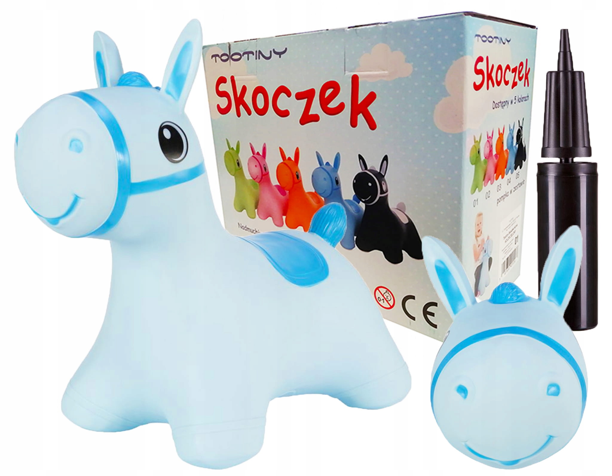 TOOTINY ЛОШАДКА ПРЫГУН резиновый надувной с насосом