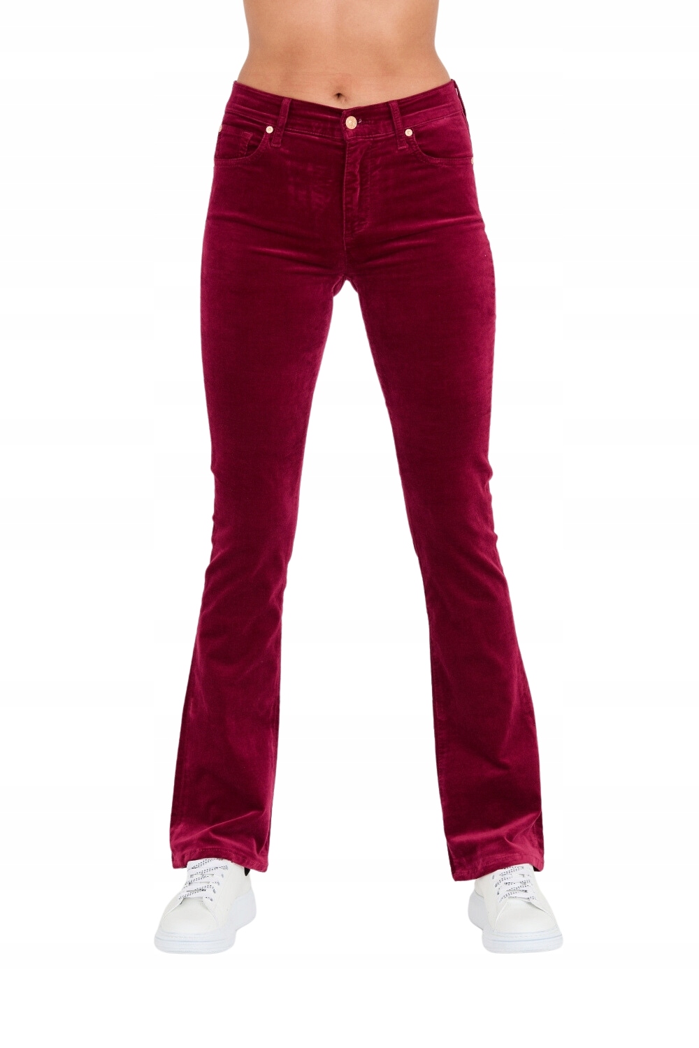 7 For All Mankind Bordové kalhoty Bootcut Velvet 28
