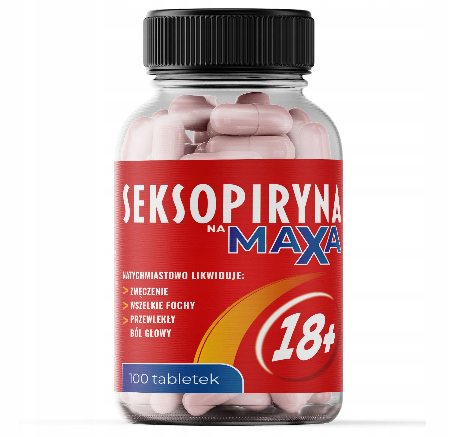 SEKSOPIRYNA Prezent Urodziny 18 30 40 50 60 Butelka na TABLETKI Cukierki