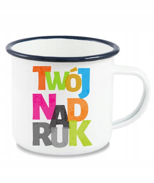 

Kubek Emaliowany Metalowy Emalia Nadruk Logo Góry