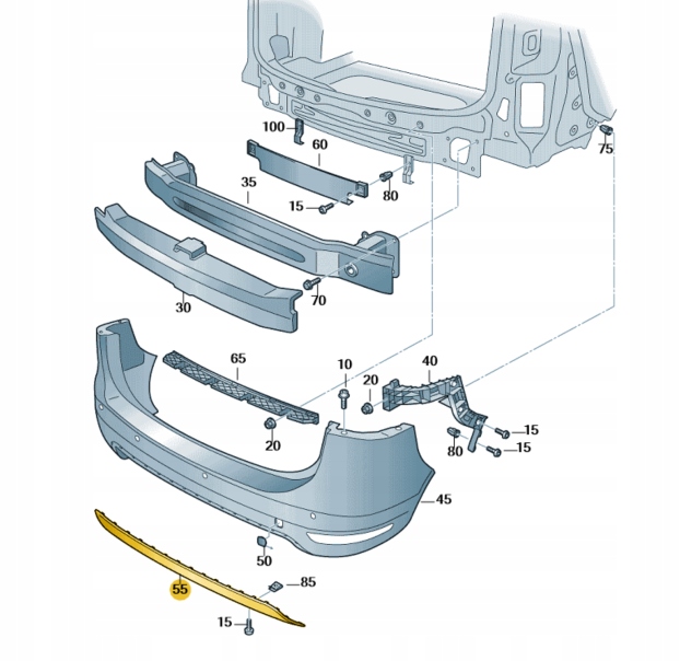 *NOWA SPOJLER ZDERZAKA VW SHARAN OE Kolor czarny
