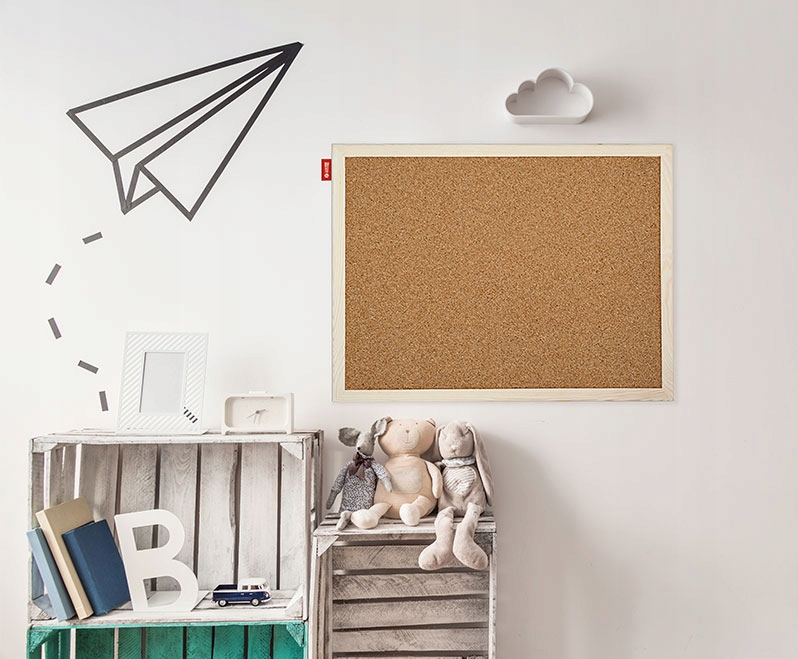 Tablica korkowa 80x60 cm 60x80 rama drewniana MemoBe tablica ogłoszeń Marka Memobe