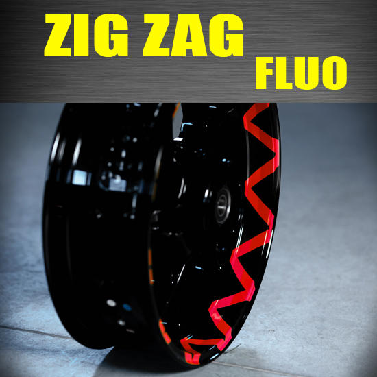 Zig Zag Fluo Samolepky pásky na kola ráfky rámy motocyklů pro Honda
