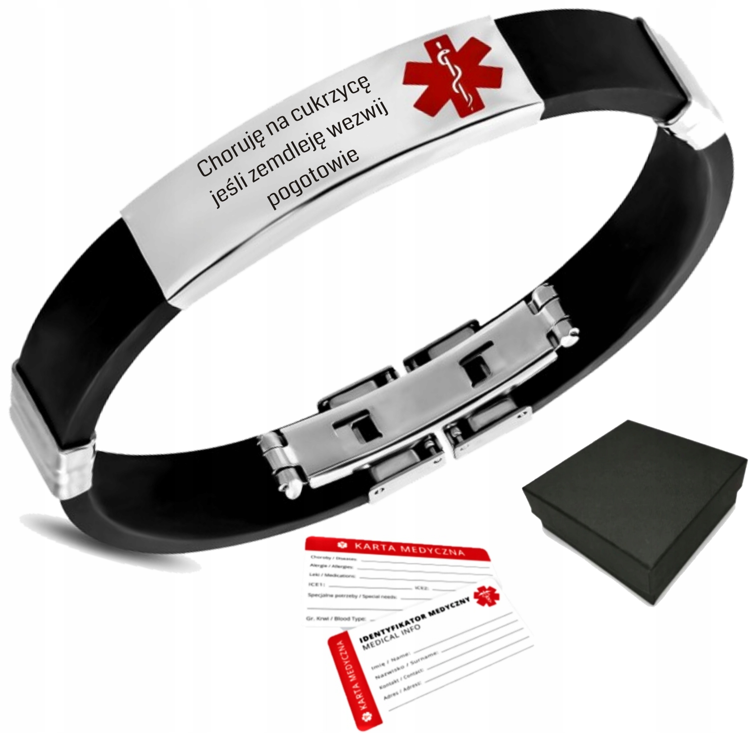 

Bransoletka Medyczna Ratunkowa Sos z Grawerem