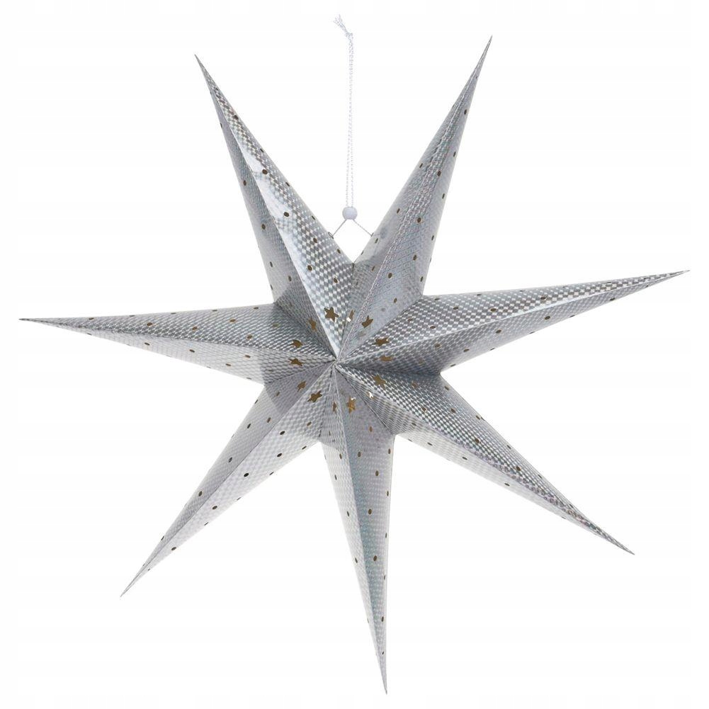 

Gwiazda Świąteczna Papierowa Srebrna 60CM Led 8525