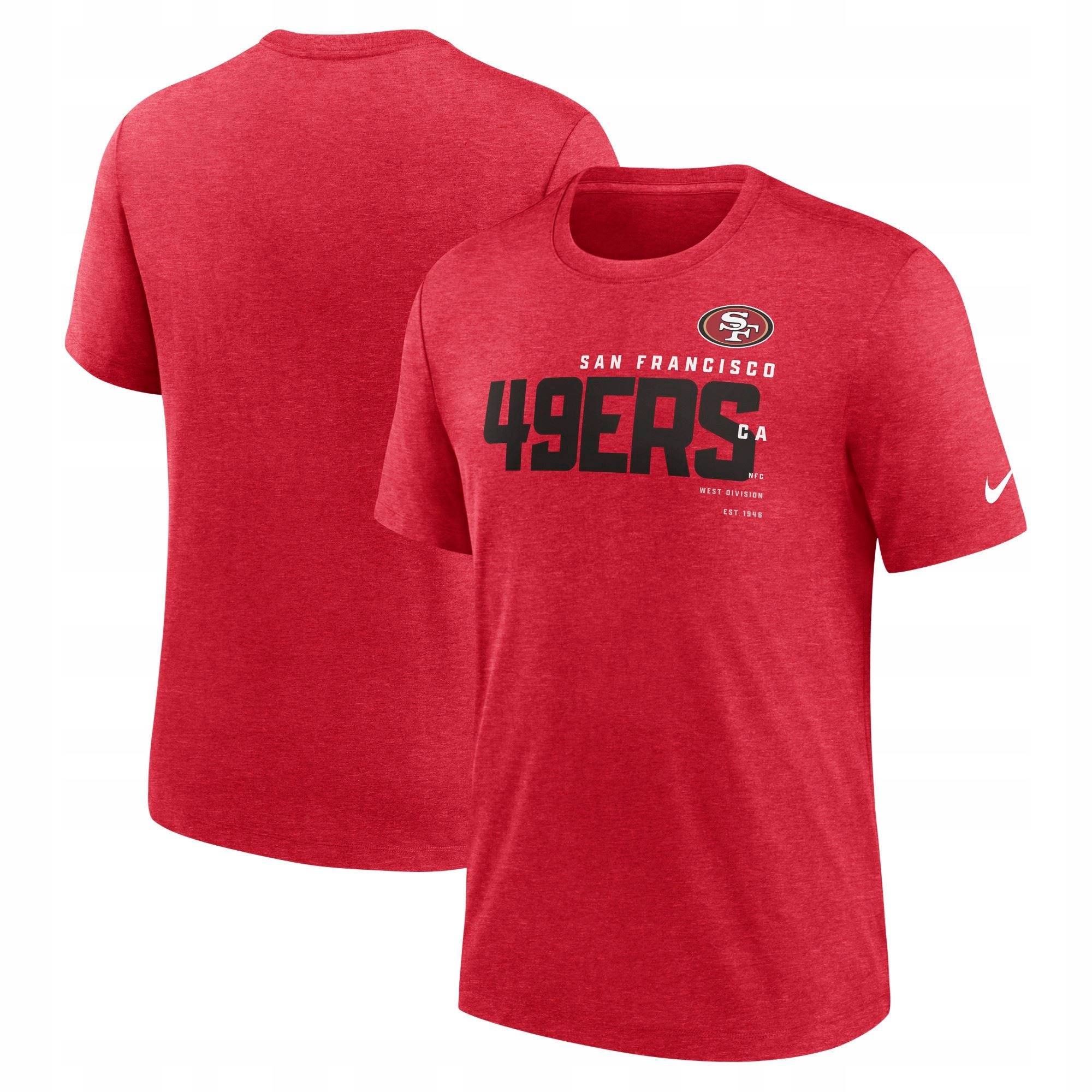 Tampa Bay Buccaneers Nfl Triblend Team Name Fashion Red Heather T-Shirt Nik