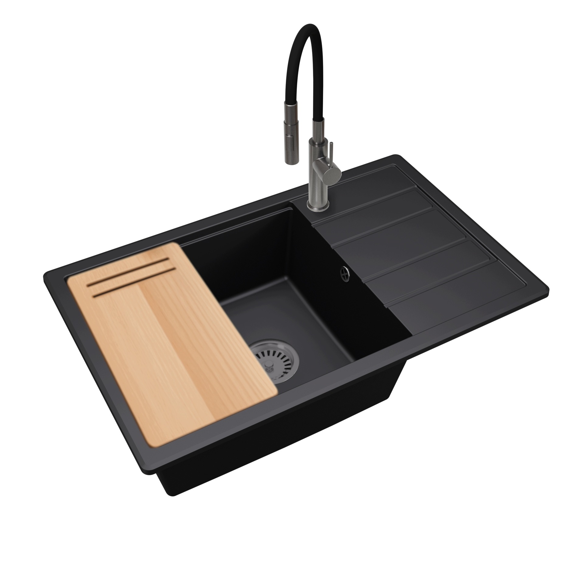 Granitový jednokomorový drez Zircon 8010 Doska Sifón Batéria