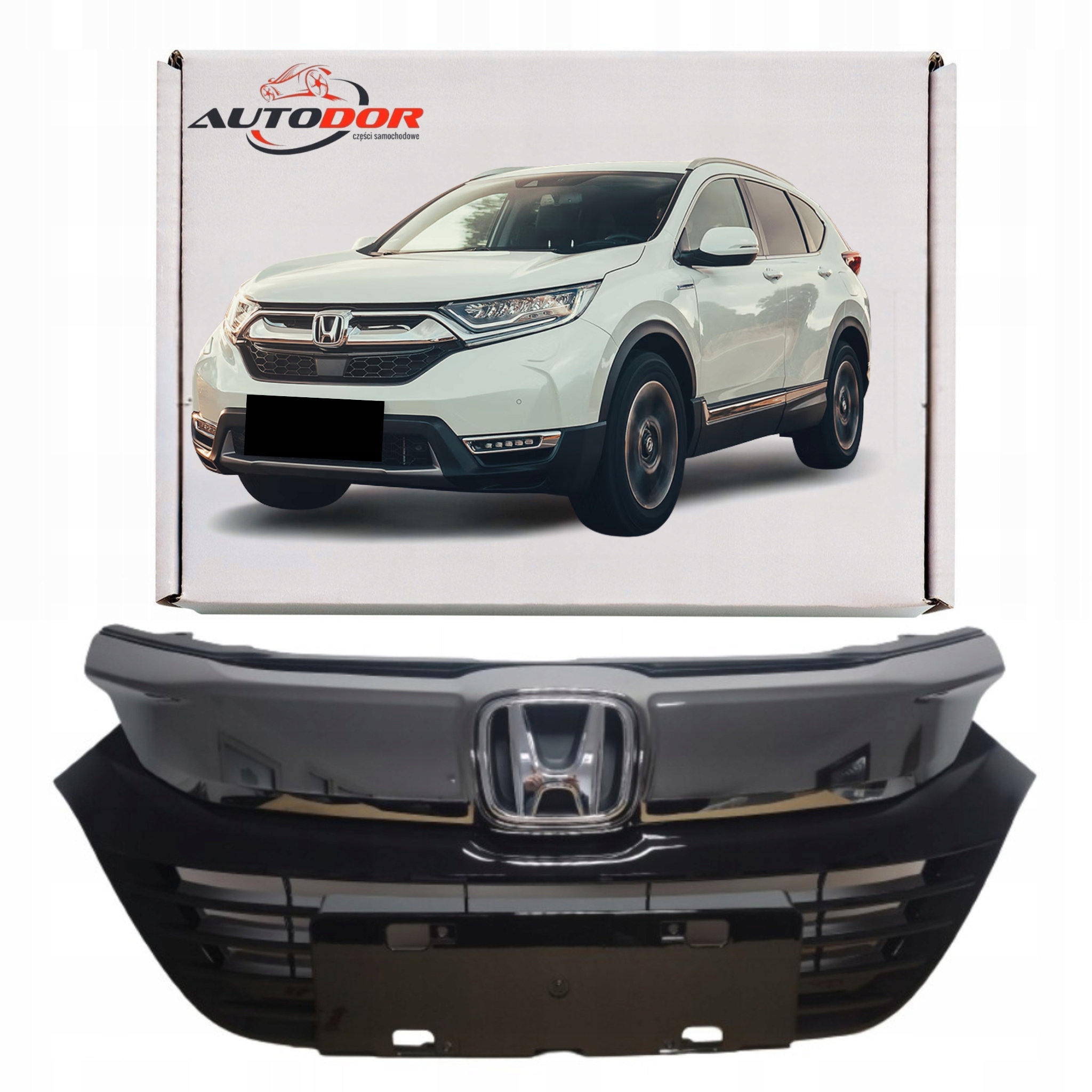 Honda Hr-v Lift 2019- Gril Středová Atrapa Černá Tmavý Chrom Emblém