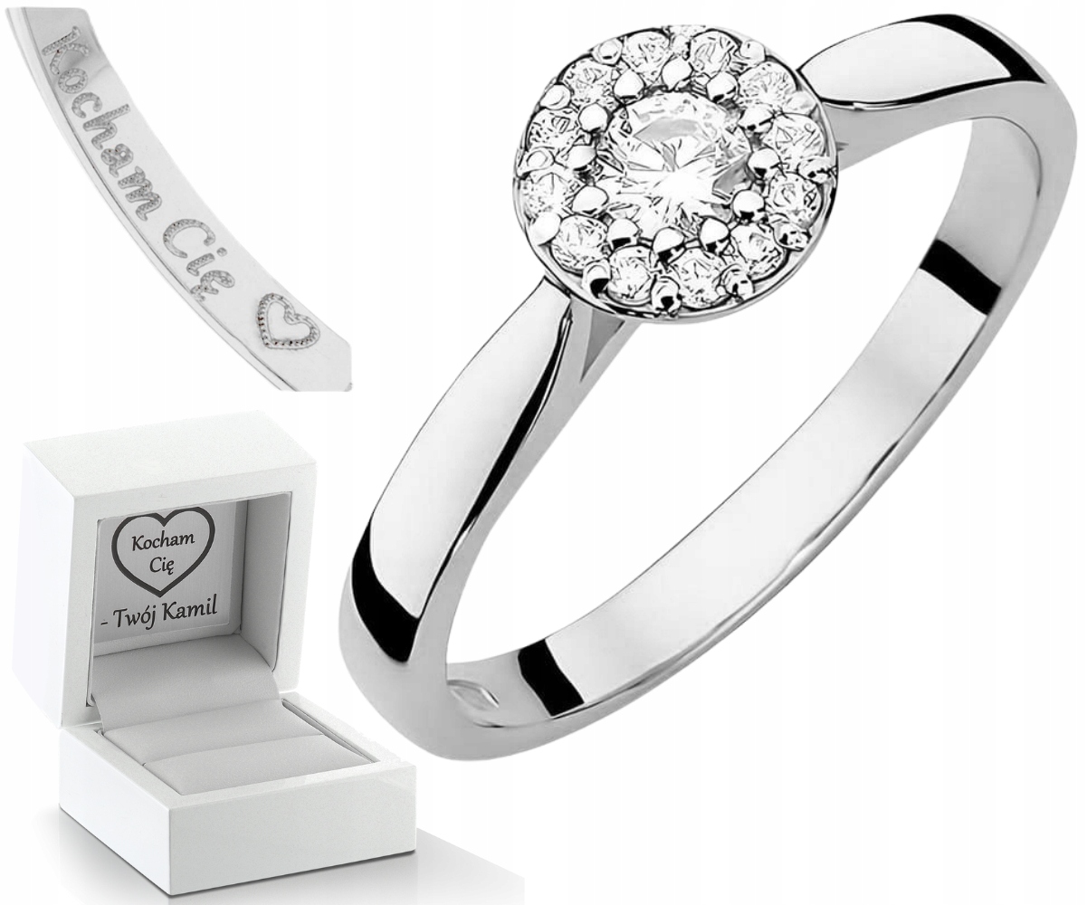 Bílý Zlatý Prstýnek Kulatý S Laboratorními Diamanty, Zlato 585