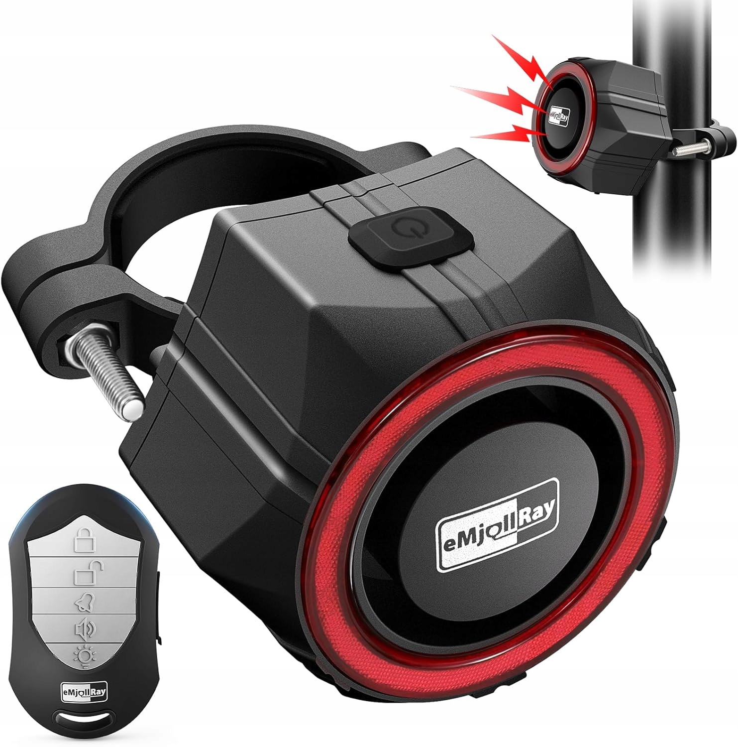 Alarm Antykradzieżowy Rowerowy Bezprzewodowy Pilot Czujnik Ruchu Emjollray