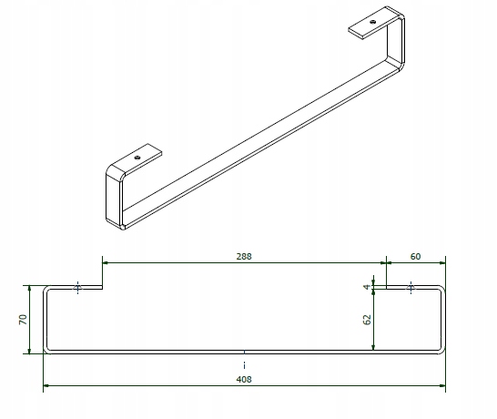 WIESZAK uchwyt na ręcznik LOFT INDUSTRIAL Wysokość 20 mm