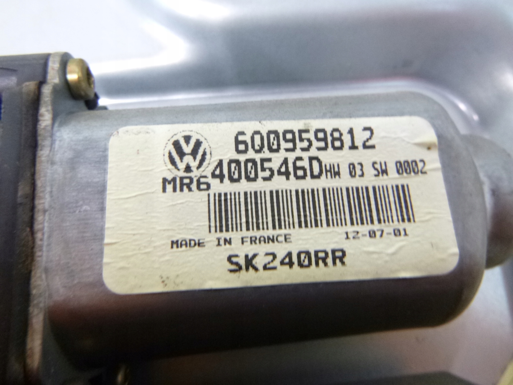 MÉCANISME VITRE ARRIÈRE DROITE SKODA FABIA BERLINE 2001