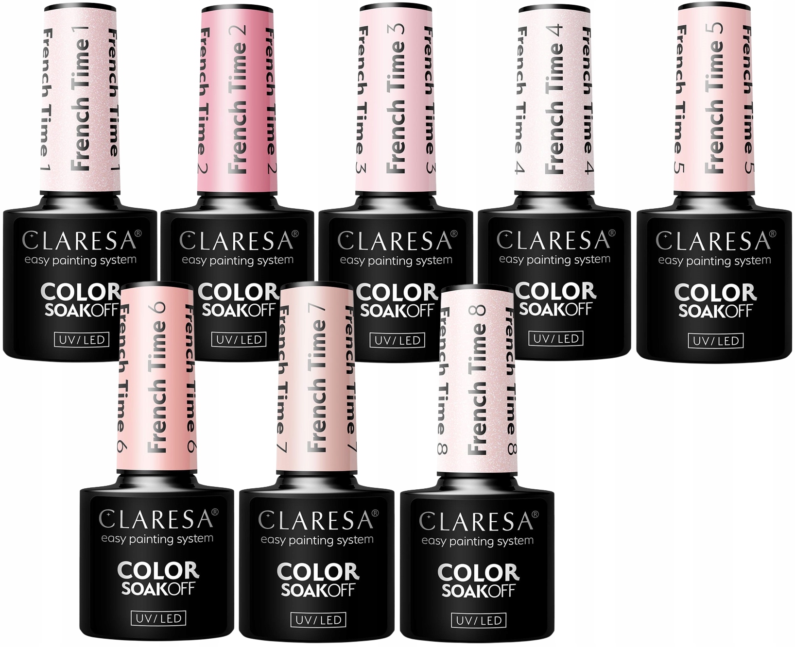 Zestaw French Time (1-8) Piękne róże i beży Francuski Manicure
