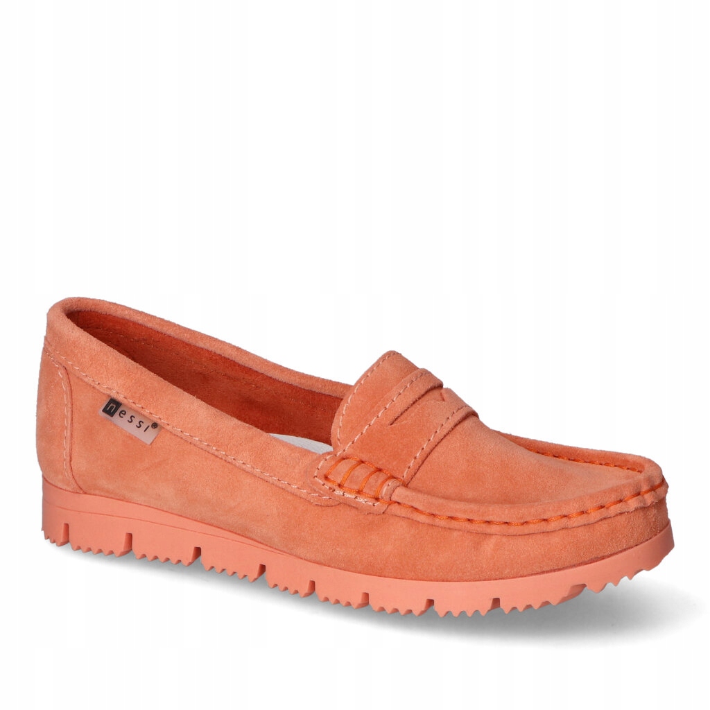 Mokasíny Nessi 20739 Pomeranč W2 semiš 37