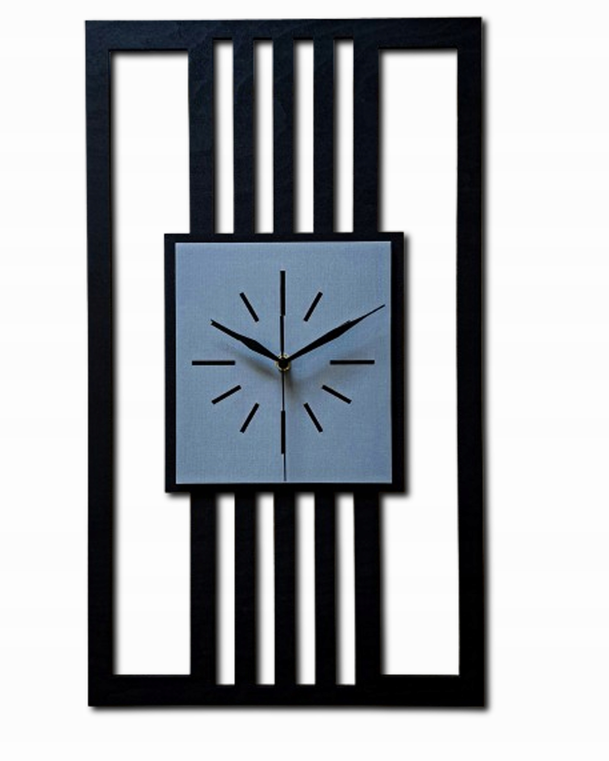 Velké Nástěnné Hodiny, Geometrické, Industriální, Ze Dřeva, Lamely, Šedé, Tiché