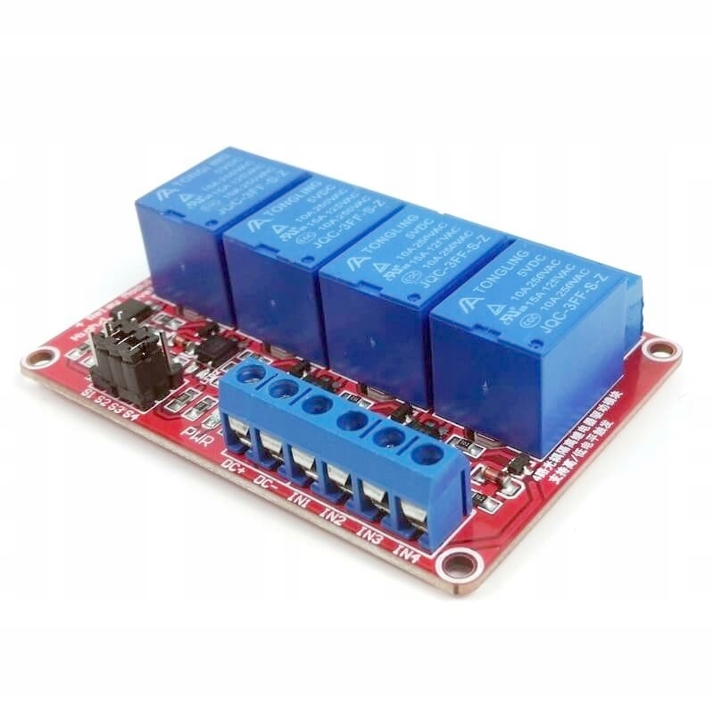 Moduł przekaźnikowy 4 kanałowy. wyzwalanie L/H 12V
