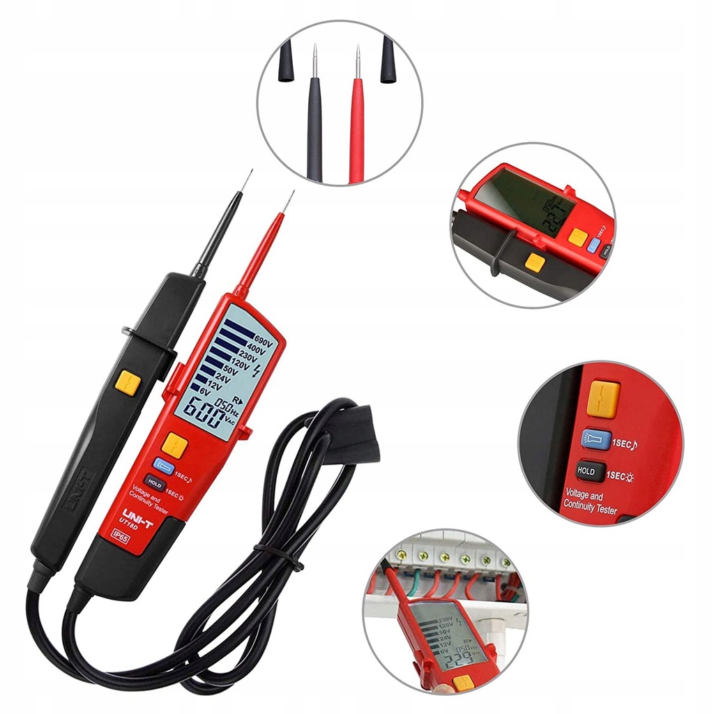 Zkoušeč Napětí A Fází Uni-t UT18D Automat 3 Fázový