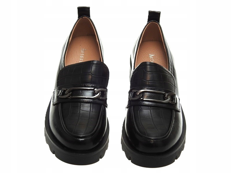 Czarne półbuty mokasyny na platformie Black r.37 Rozmiar 37