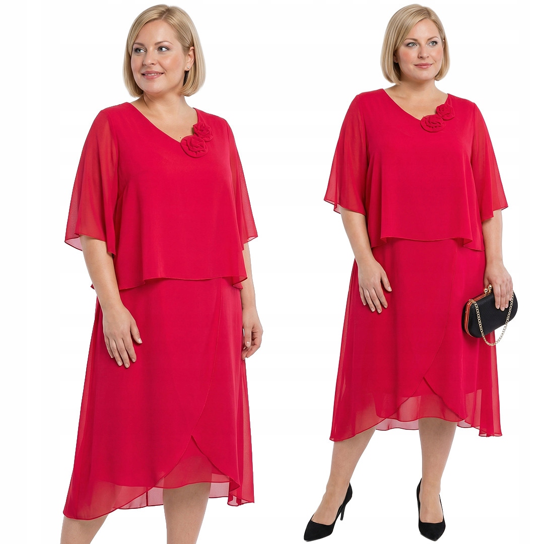 Malinová šaty s růží plus size velikost 62