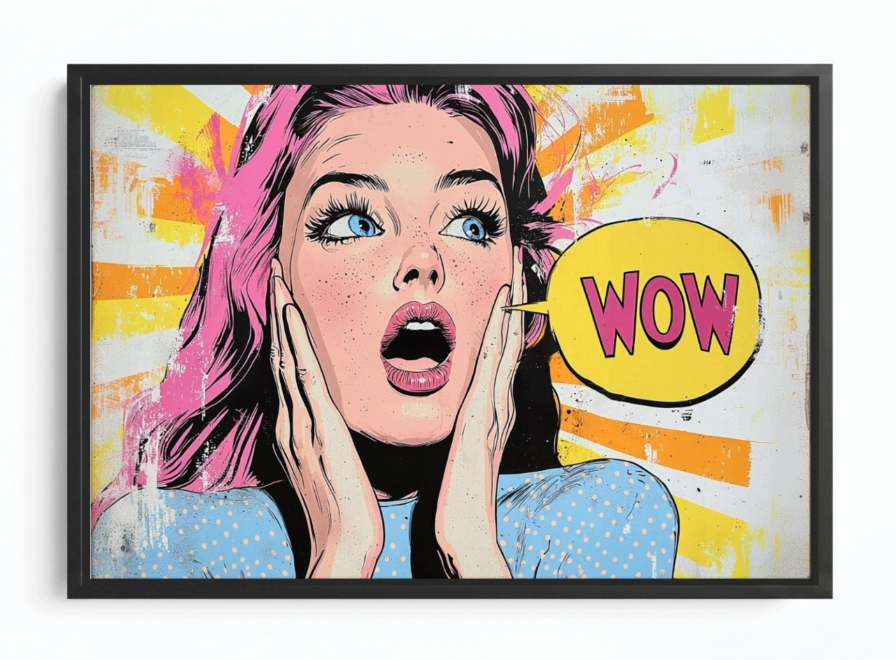 Obraz Rám Americký Box Grafika Komiks Pop Art Žena Portrét 60x40