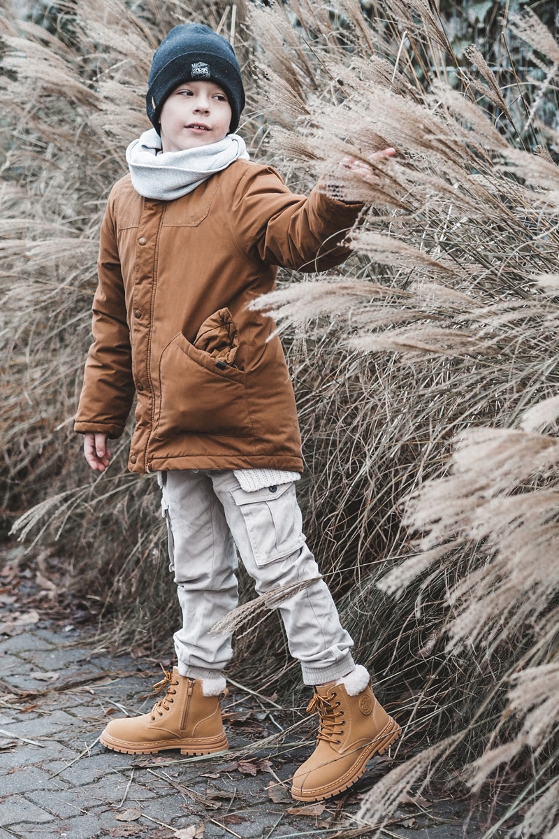 TRAPERY BOTKI NA SUWAK OCIEPLANE DZIECIĘCE EKO SKÓRZANE CAMEL 21 Marka Inna marka