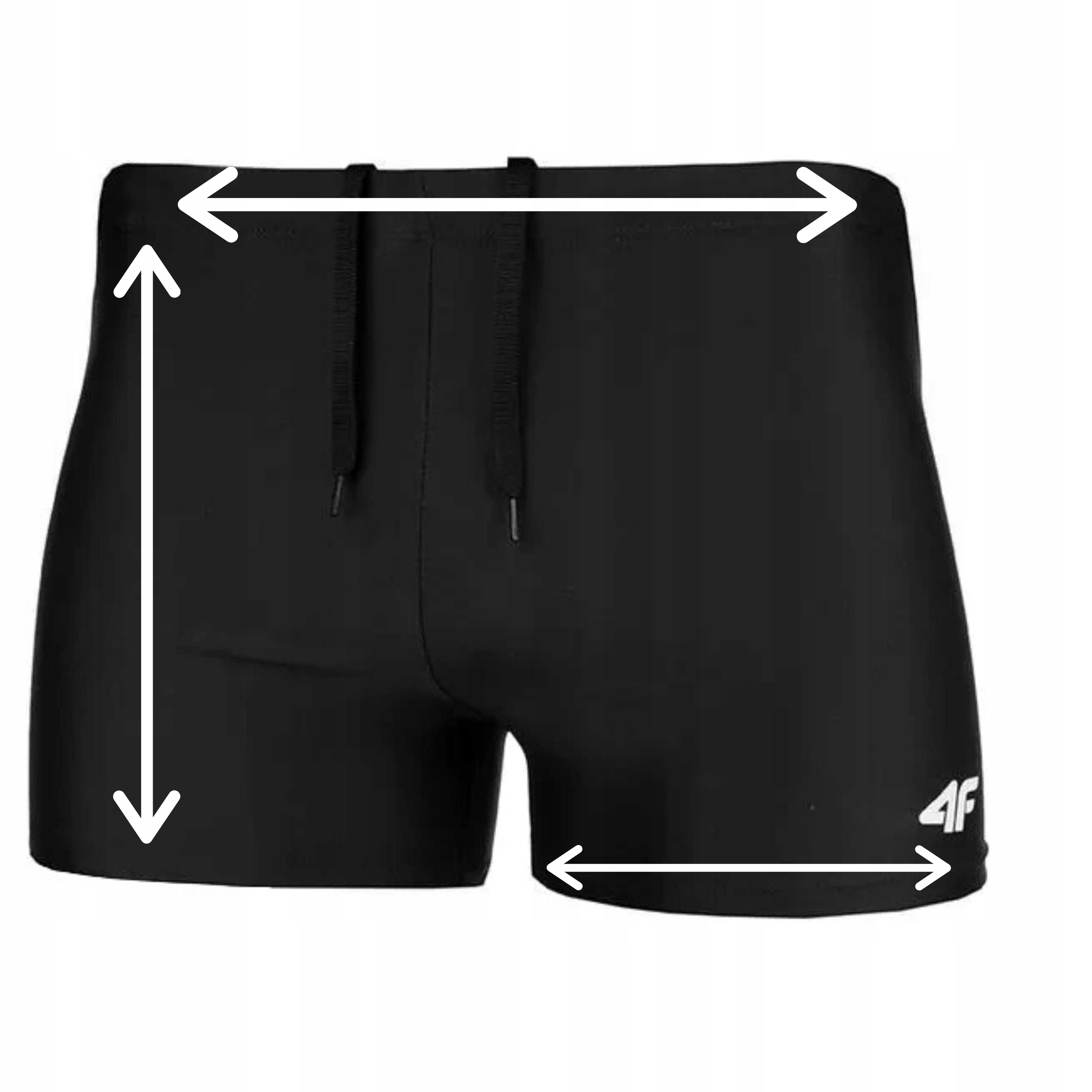 KĄPIELÓWKI 4F MĘSKIE NA BASEN PLAŻĘ SZORTY BOKSERKI SPORTOWE - CZARNY r XXL Wzór dominujący bez wzoru