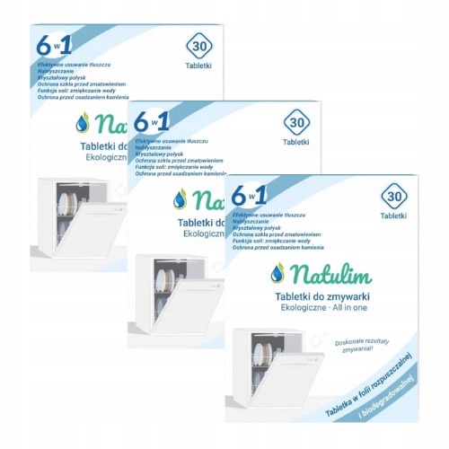 Natulim Ekologiczne Tabletki do Zmywarki 6w1 90 sztuk