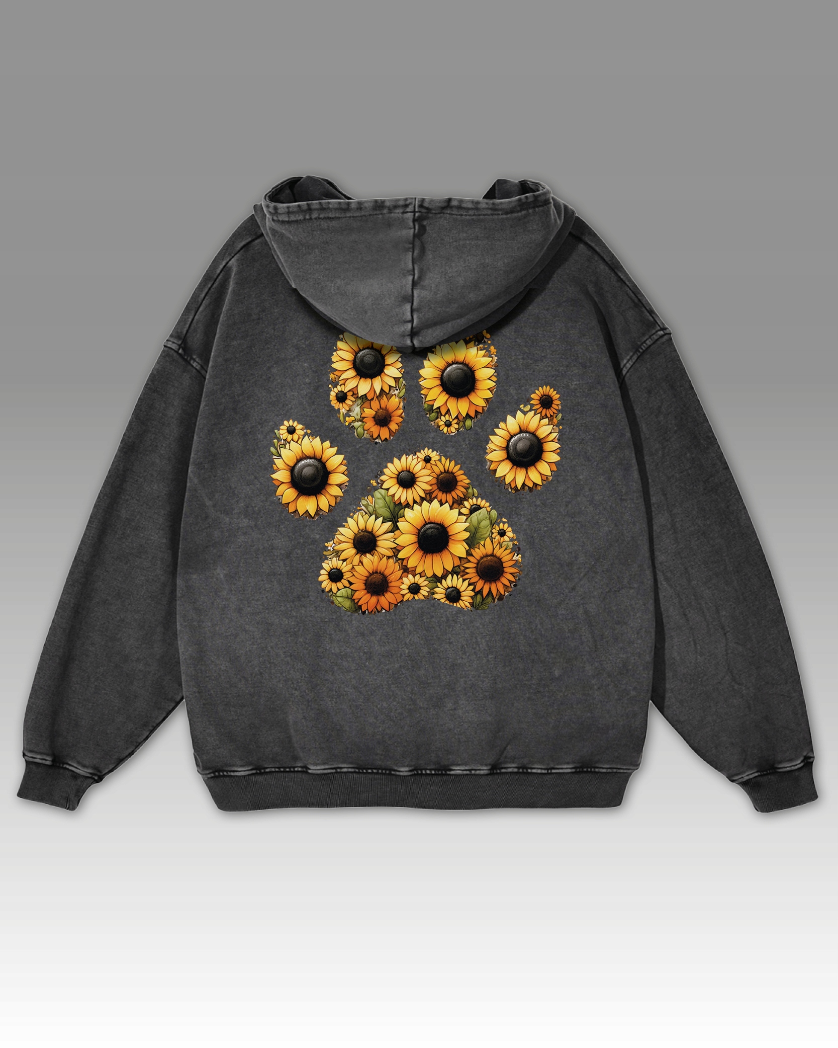 Mikina Slunečnice Paw Psí tlapka Slunečnice Příroda Léto Grafitová XL
