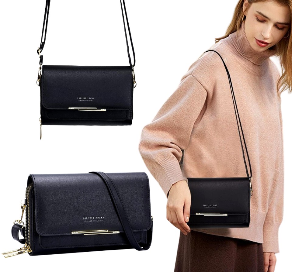 TOREBKA MINI Kopertówka NA TELEFON PORTFEL Etui ramię listonoszka skórzana Styl miejski