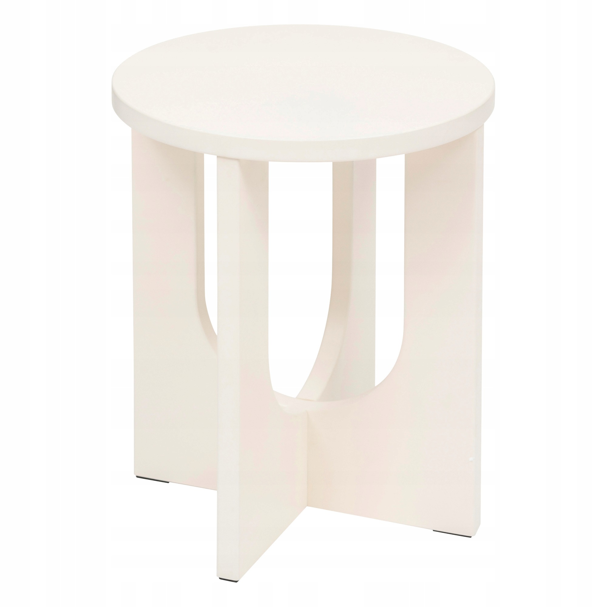 Pomocný Konferenční Stolek Okragły Béžový Mdf Do Obývacího Pokoje Ložnice Ø 40 cm