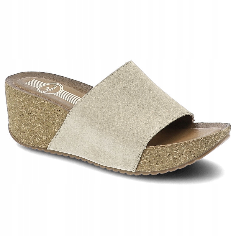 

Beżowe Klapki Lemar Wygodne Buty Na Lato