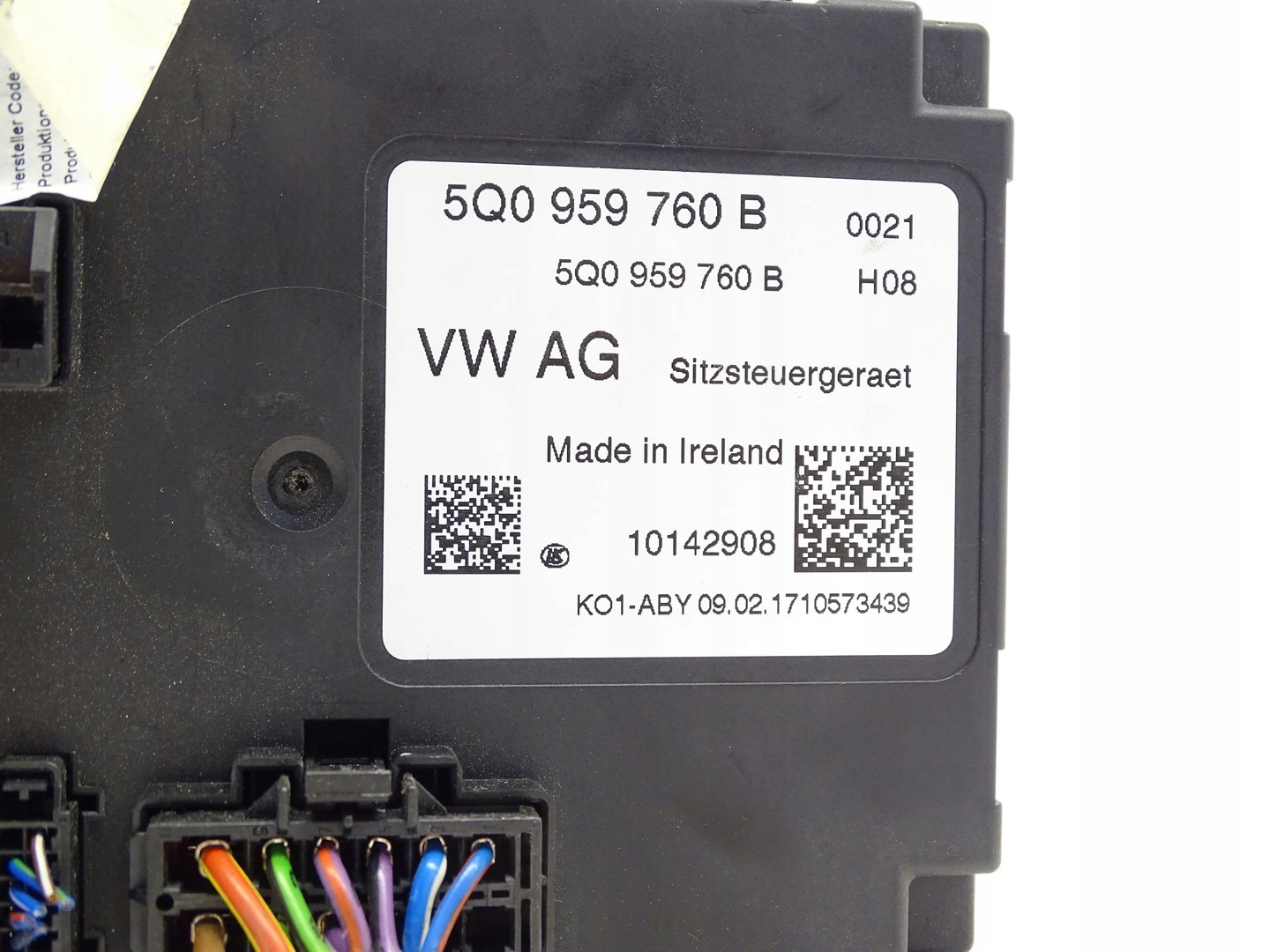 control unit seat VW PASSAT B8 GOLF 7 5Q0959760B