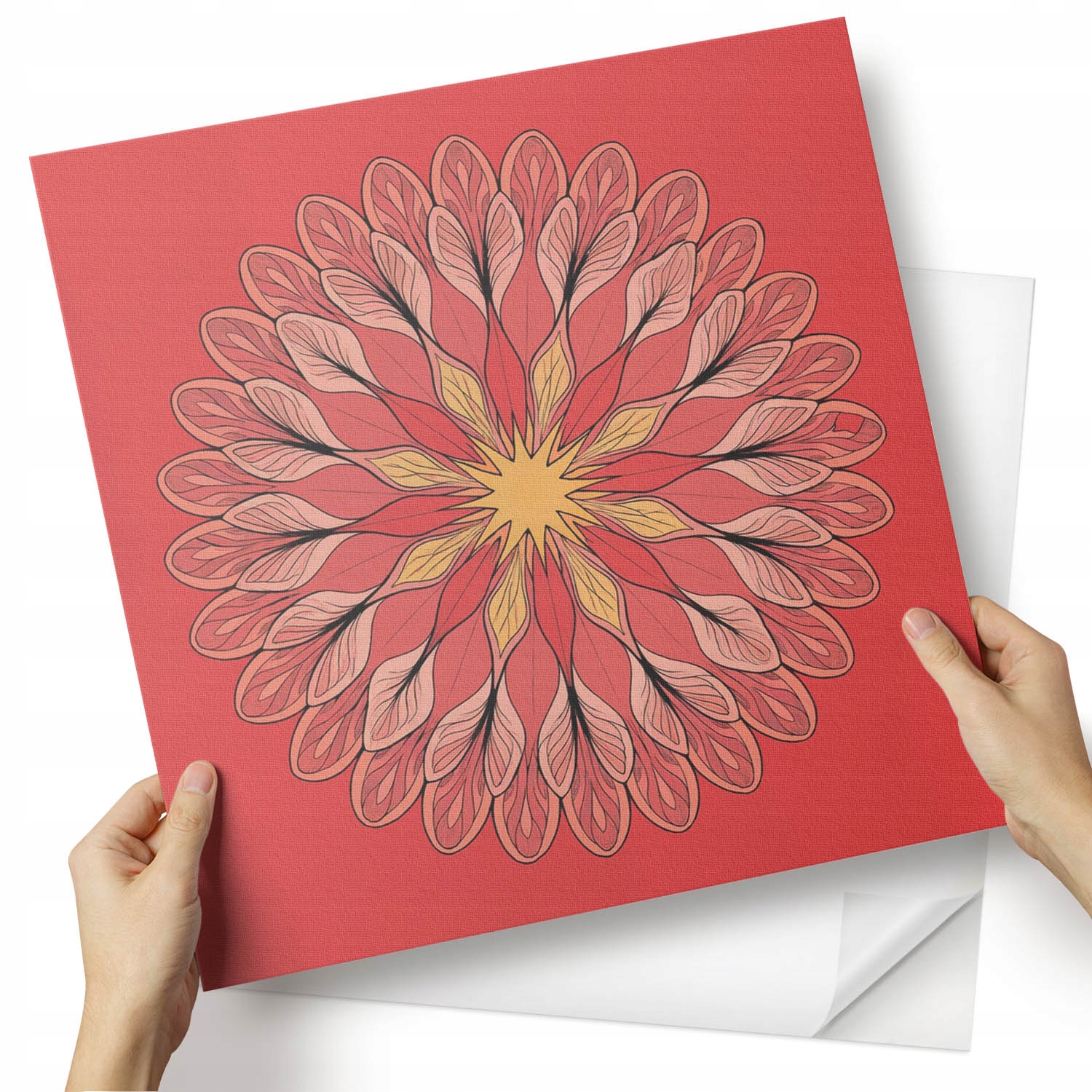 Sada Pvc vinylových panelů Vzor mandaly s květinovými detaily 4x50x50 cm
