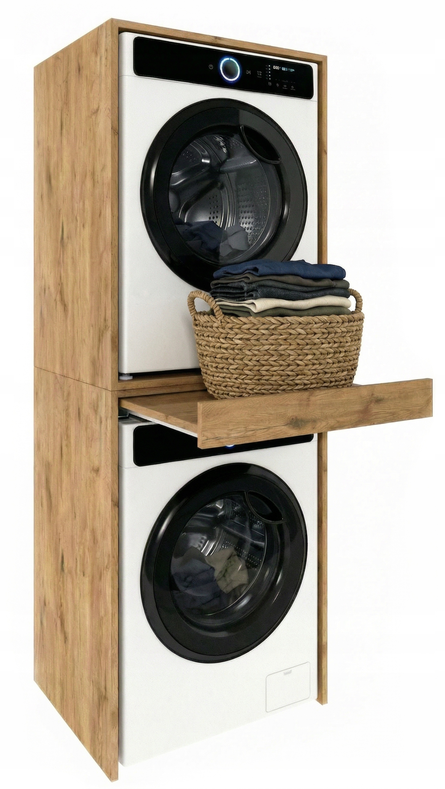 Skříňka na pračku a sušičku, regál Výsuvná police Dub Lancelot 184x66x64