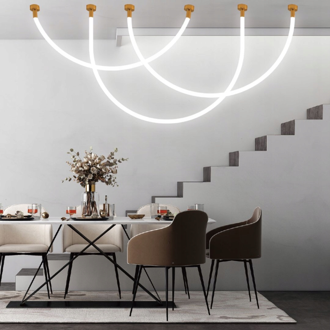 Light Prestige Lampa wisząca Rope Light 3M 1xLED biały/złoty LP-642/3M - Marka Light prestige