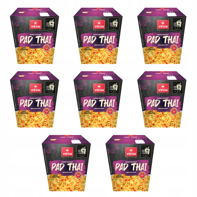 Obědový box Pad Thai s nudlemi a kuřecí příchutí (lehce pikantní) 85 g Vifon X8