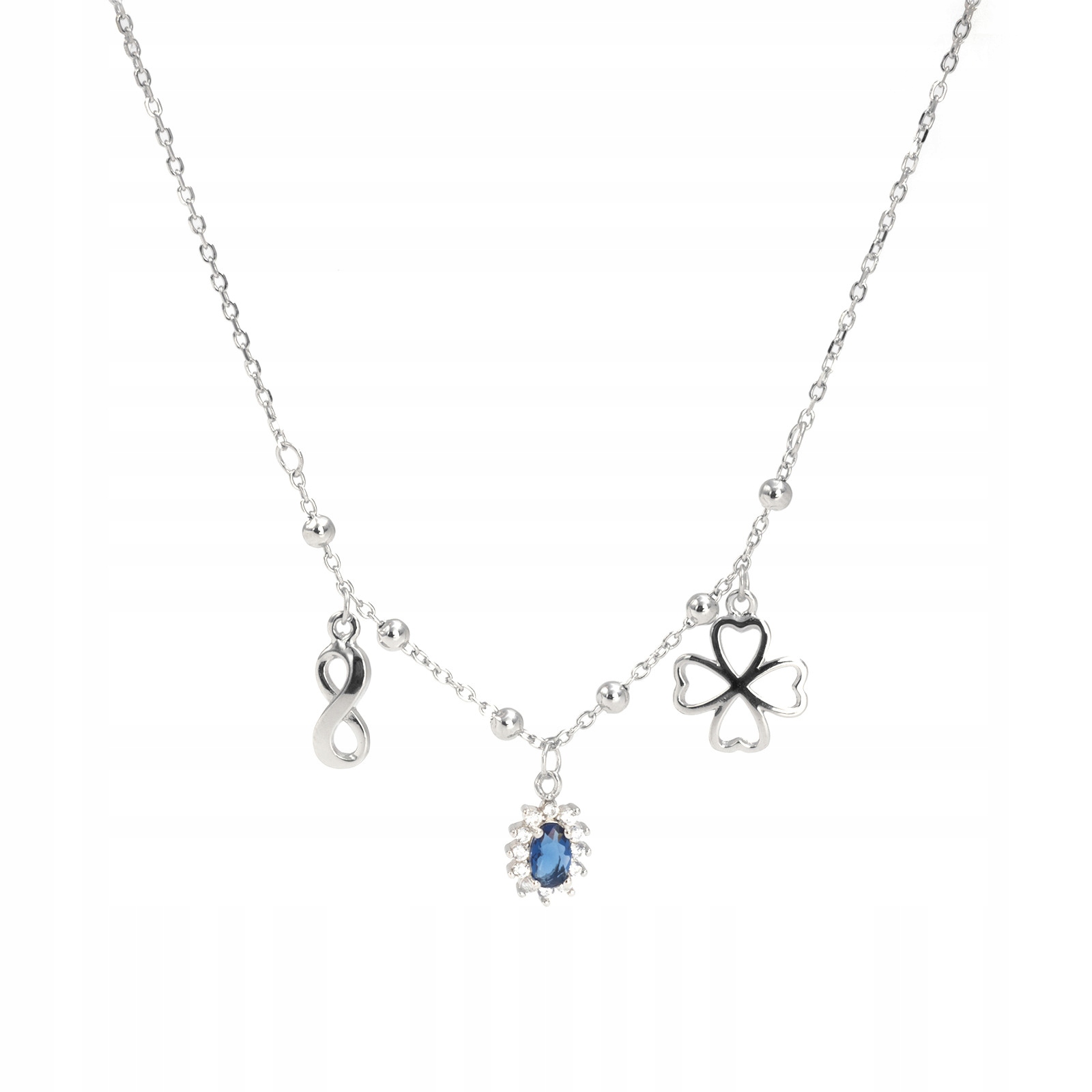 Stříbrný náhrdelník 925 Jetel Nekonečno