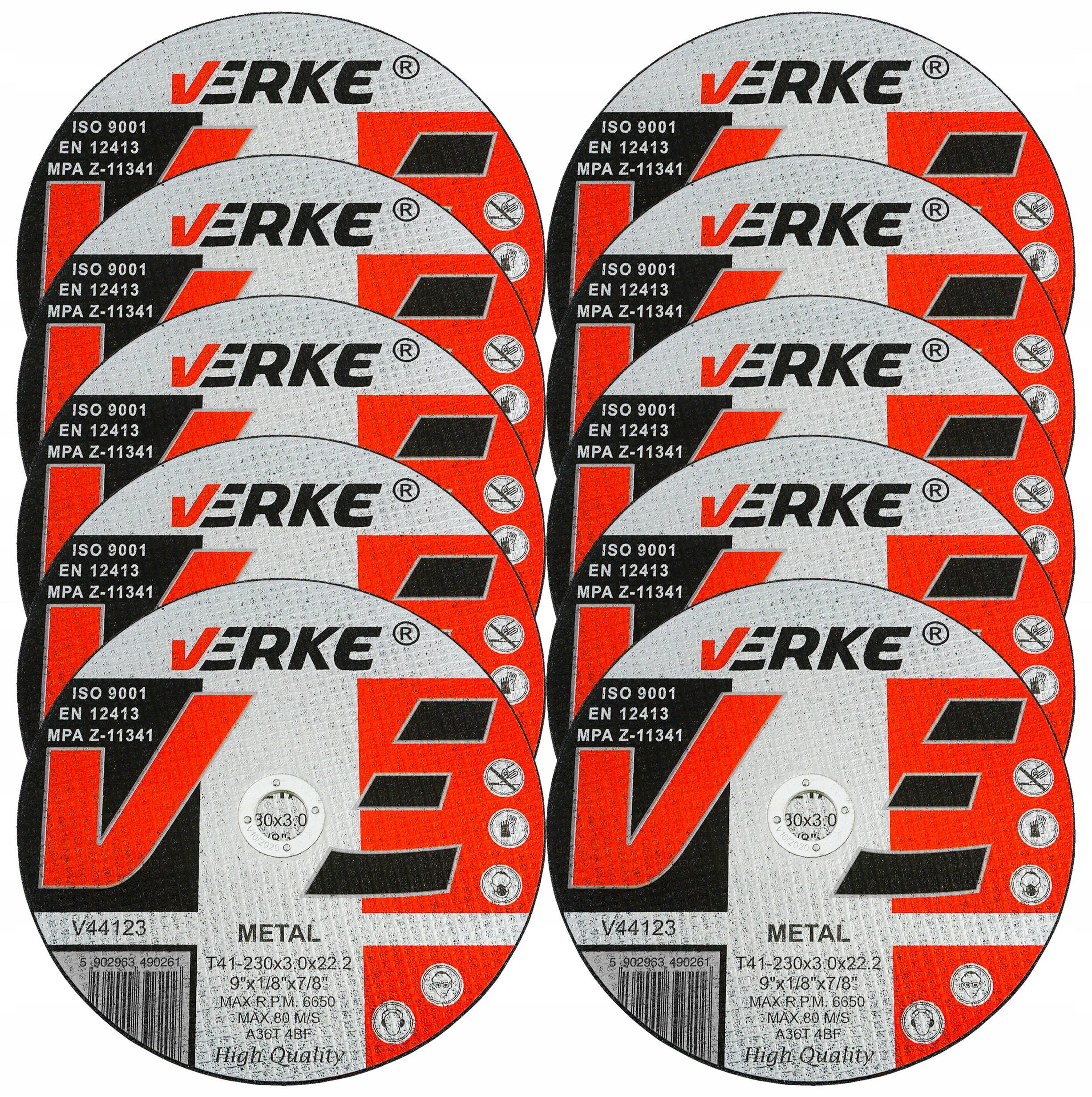 10x TARCZA CIĘCIA METALU STALI 230mm x 3,0mm x22,2 SZLIFIERKI KĄTOWEJ MOCNA