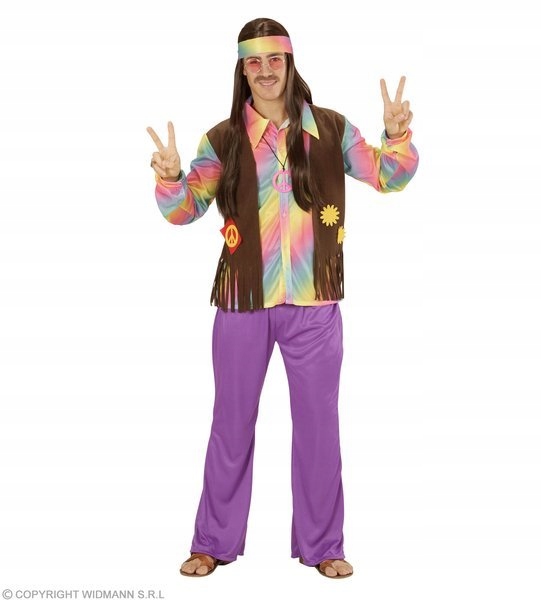 Kostým Hippis Hipis Hippisa Duha Léta 70 Hip xl