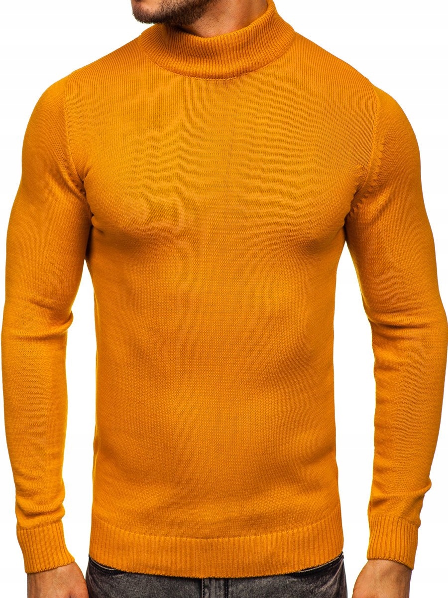 

Sweter Męski Golf Gładki Camelowy 4600 Denley_xl