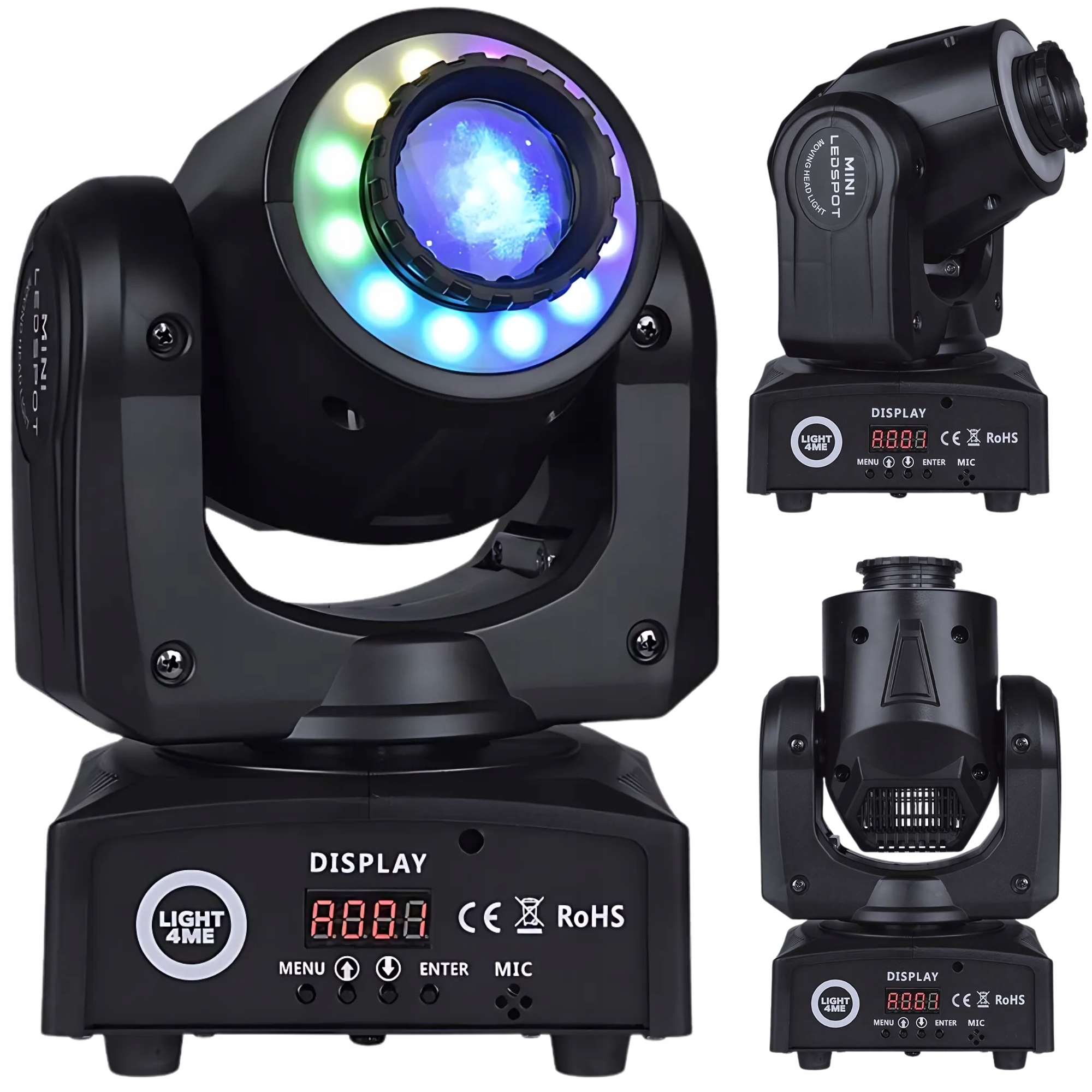Pohyblivá Hlava Malá Hlava Led Reflektor LIGHT4ME 30 Spot Ring 12 Rgb Diod