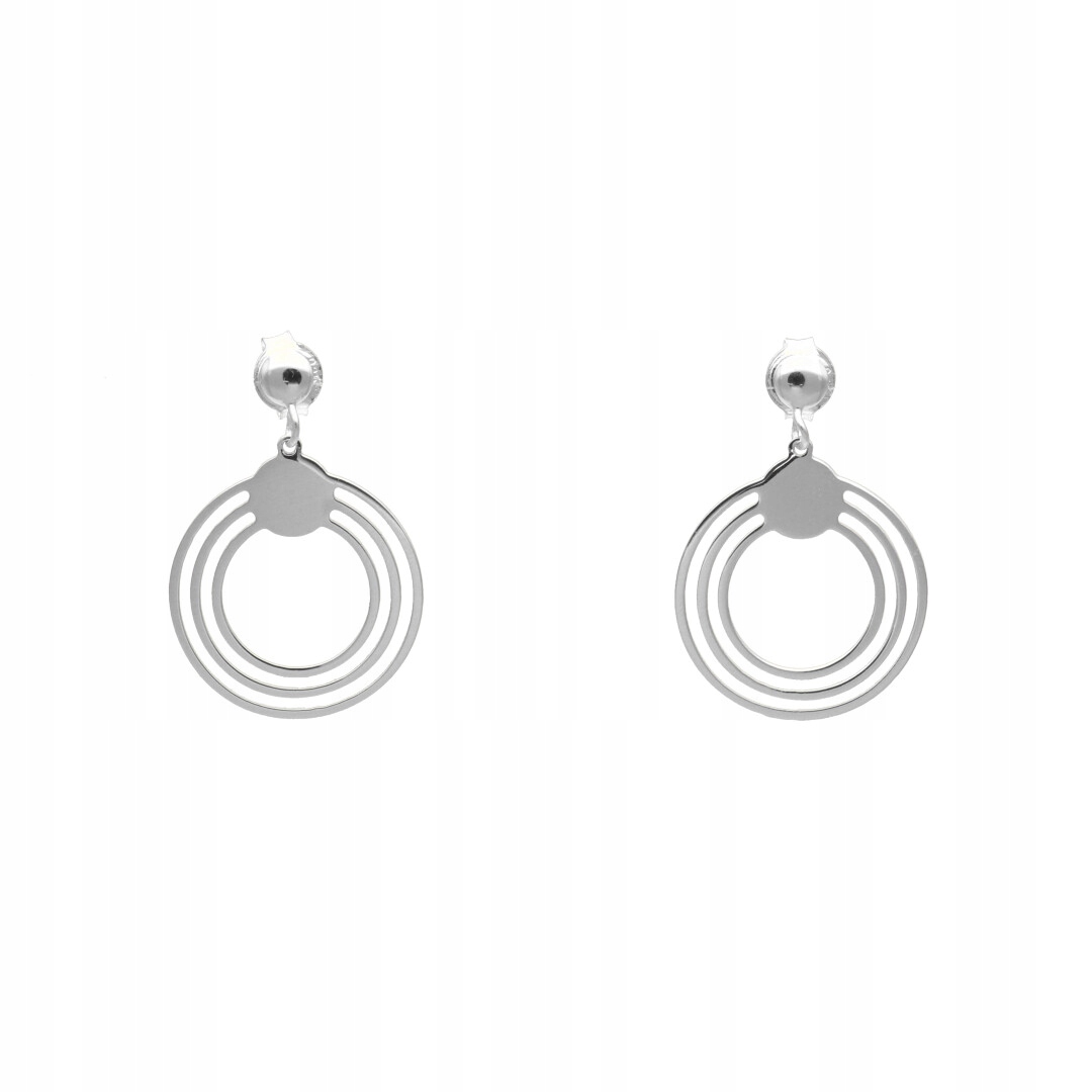 Náušnice geometrické kroužky stříbro rhodiované