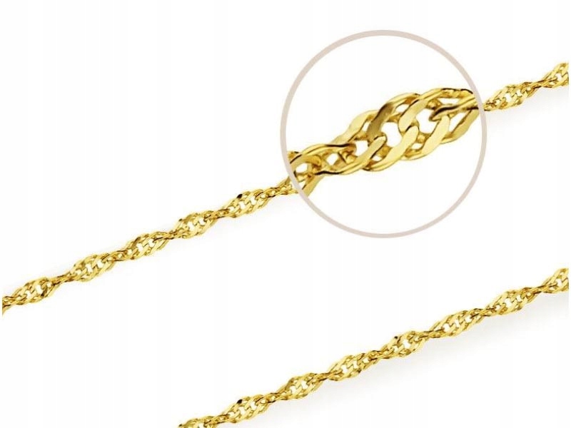 Zlatý řetízek unisex 585 Krásná Vazba Singapur 50 cm 1,30 g jako dárek