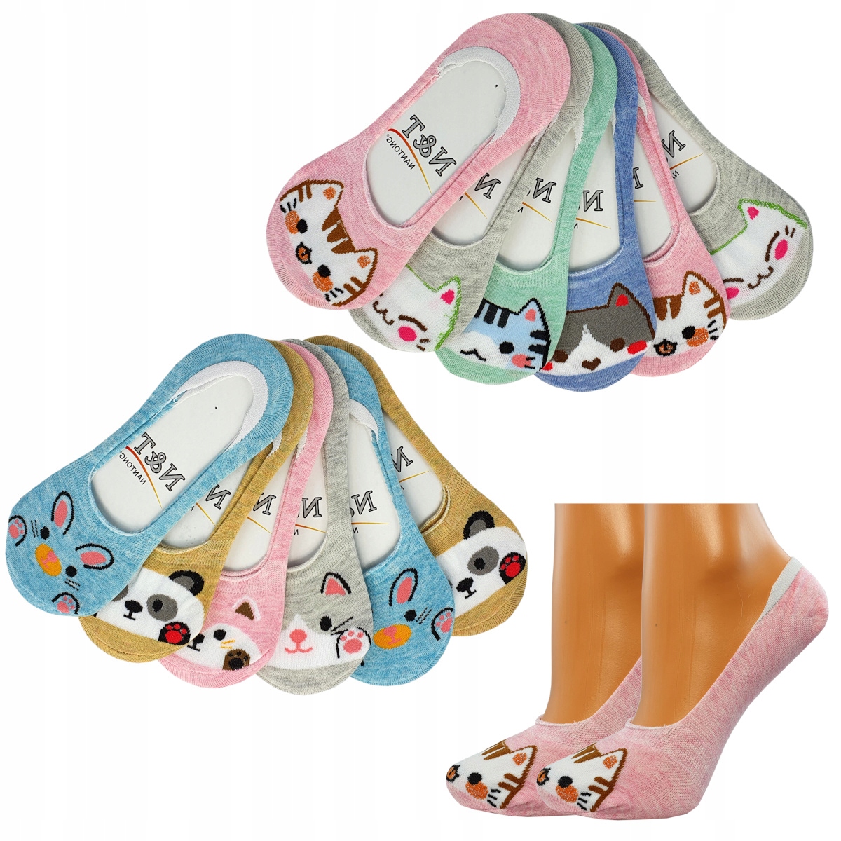 12 PAR DAMSKIE STOPKI BAWEŁNIANE SKARPETY NISKIE