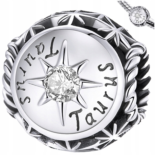 

Charms Byk Taurus Znak Zodiaku koralik srebro 925
