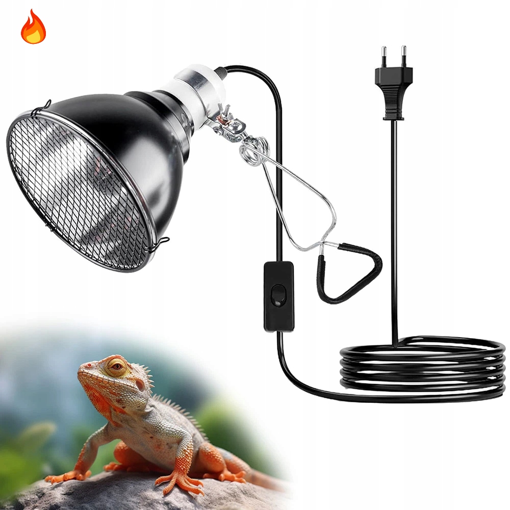 Topná Lampa S Terarijním Stínítkem A Síťkou Proti Popálení