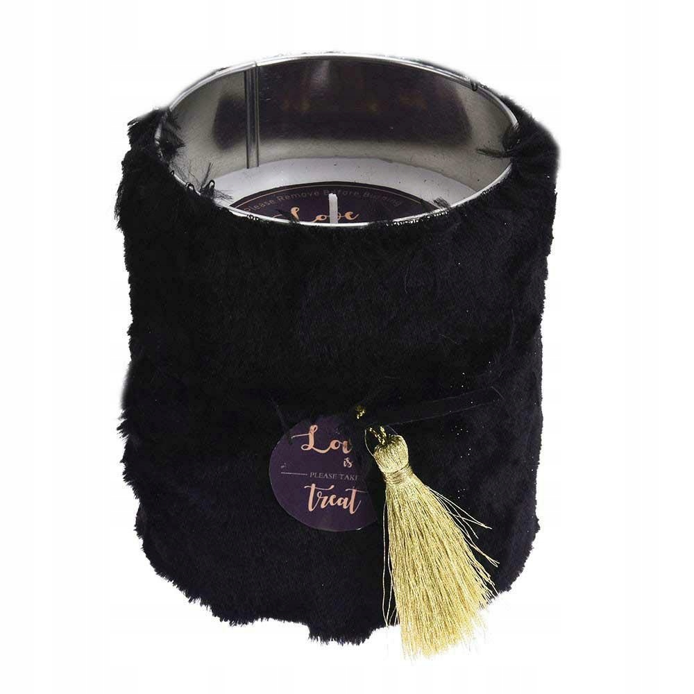 

świeca w stylu Glamour czarna złota 12cm