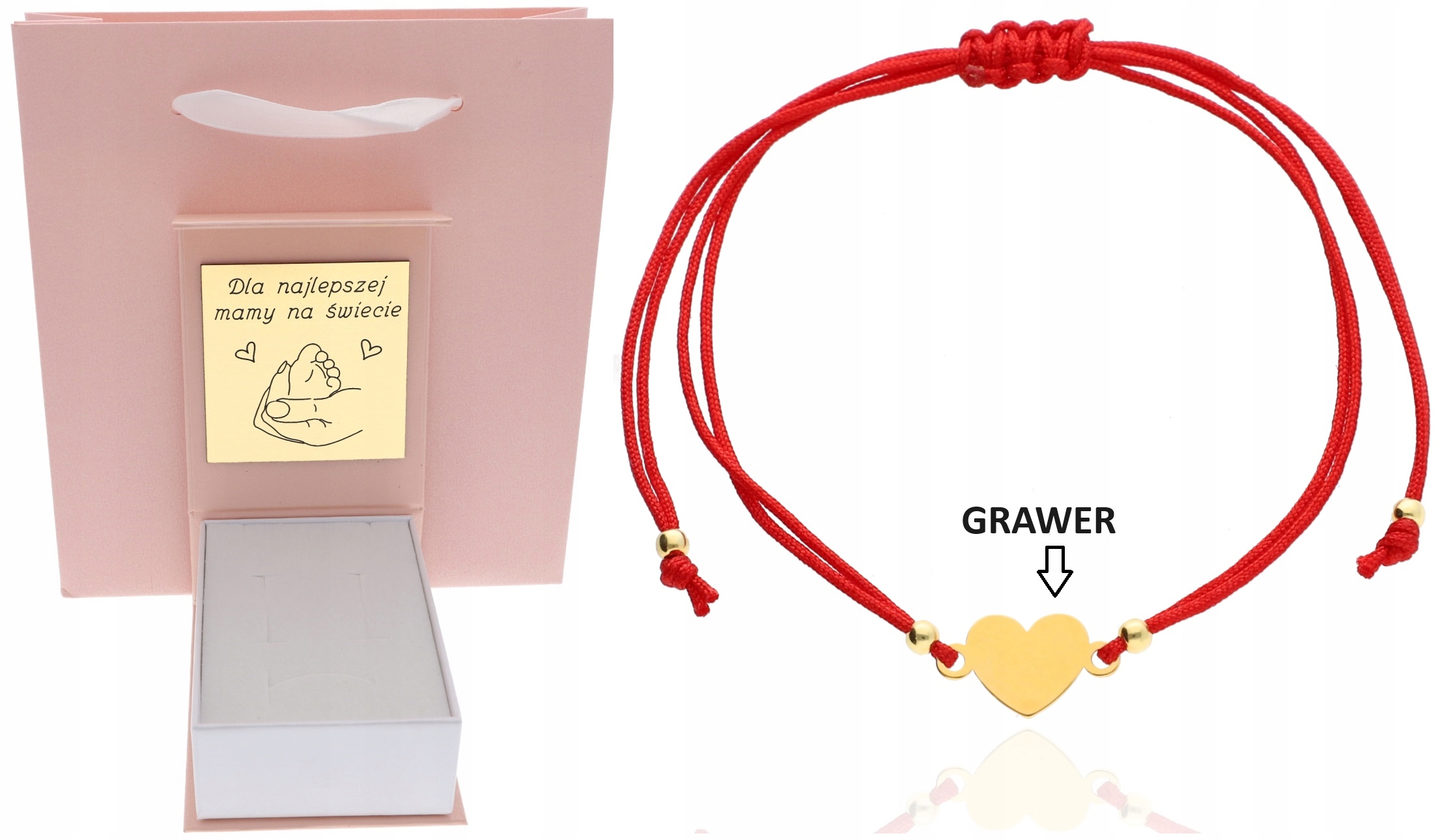 Zlatý náramek se srdíčkem Srdce Gravírování Pro Maminku, barvy Stříbro 925