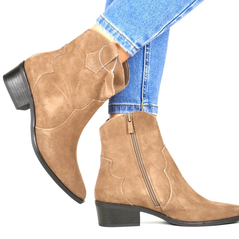 Kovbojské Boty Dámské Pohodlné Boho Styl Podzim Zima Pohodlné Z6 Khaki