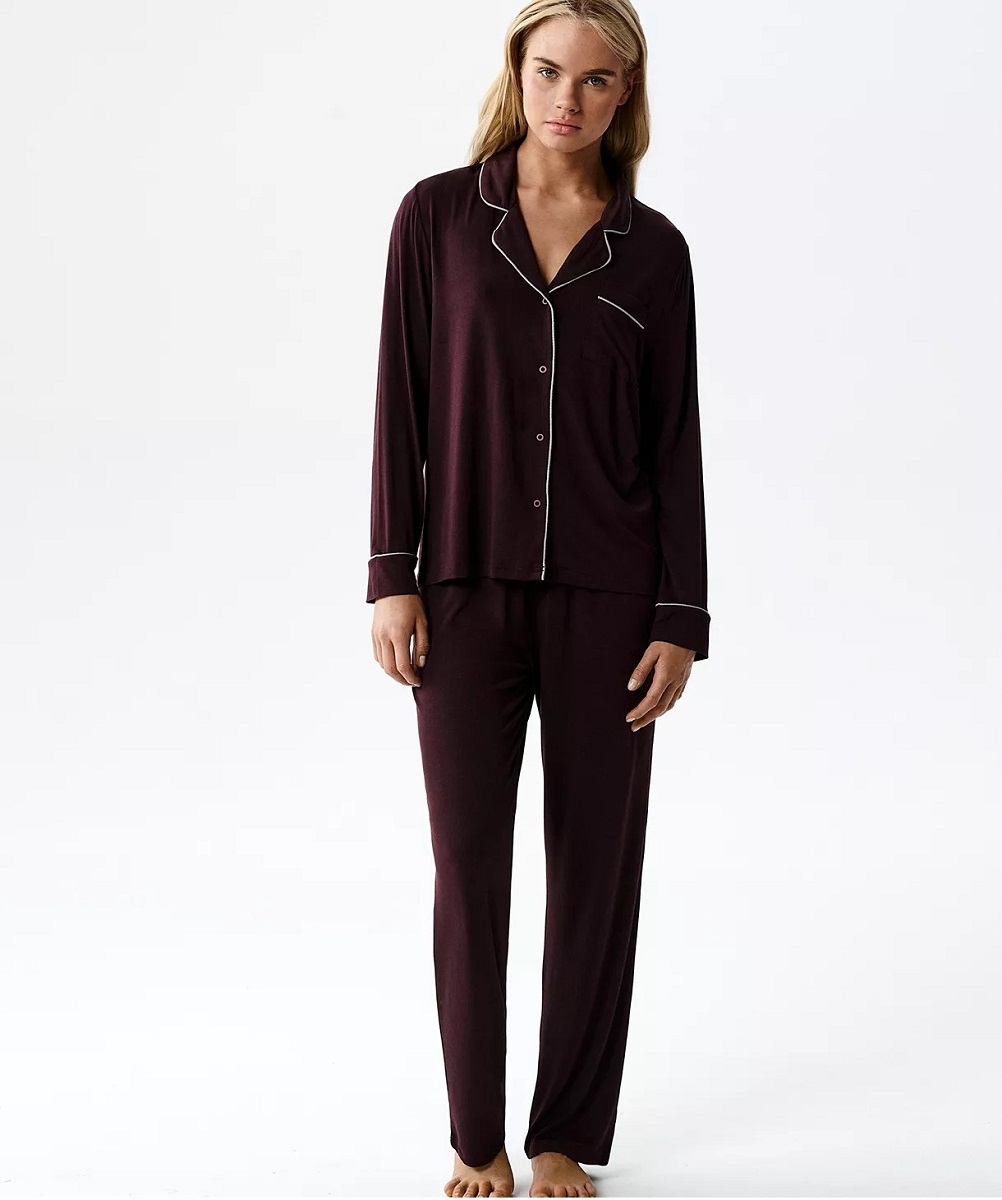Dámské Rozepínací Pyžamo Atlantic Modal NLP495/VÍNO/L